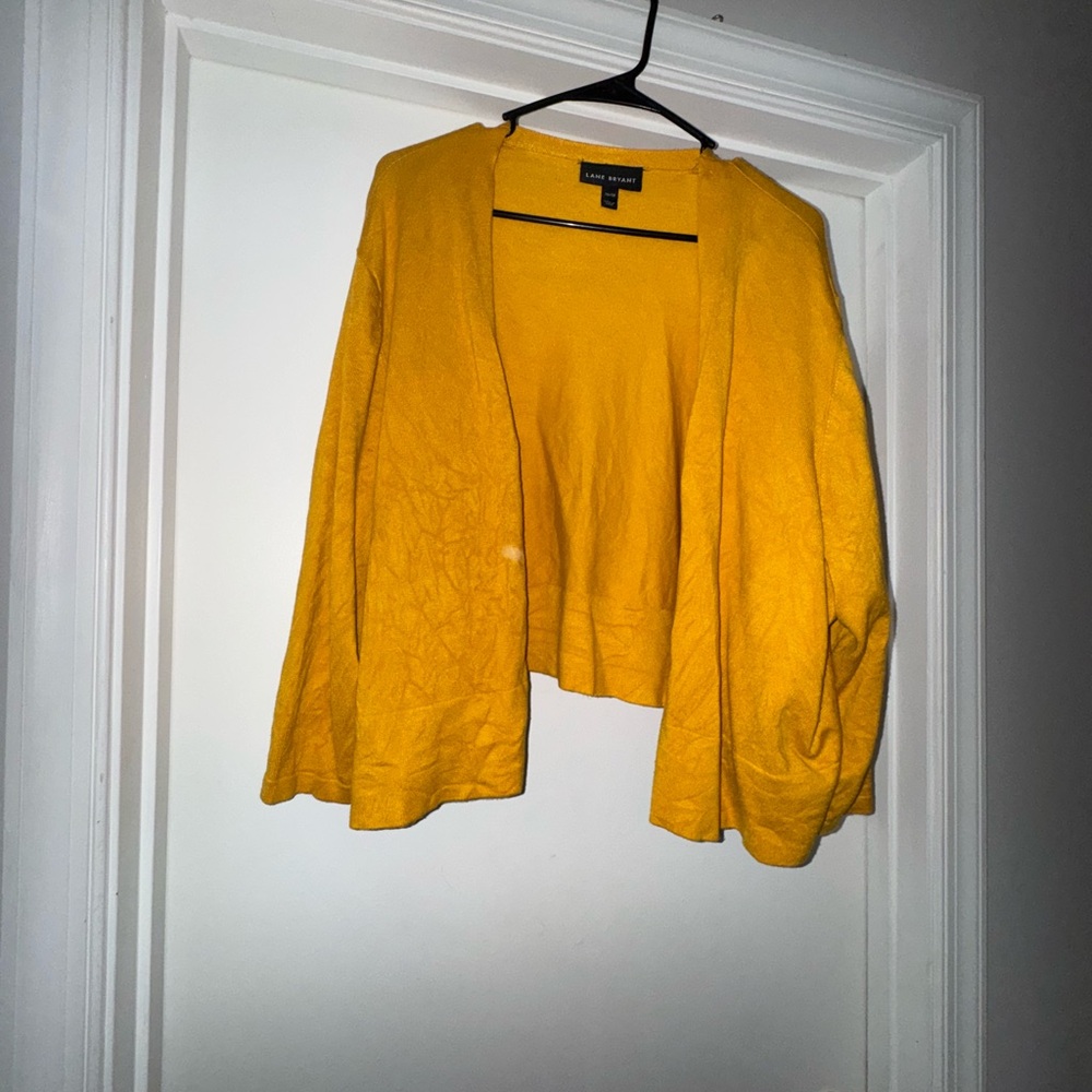 Yellow cropped cardigan